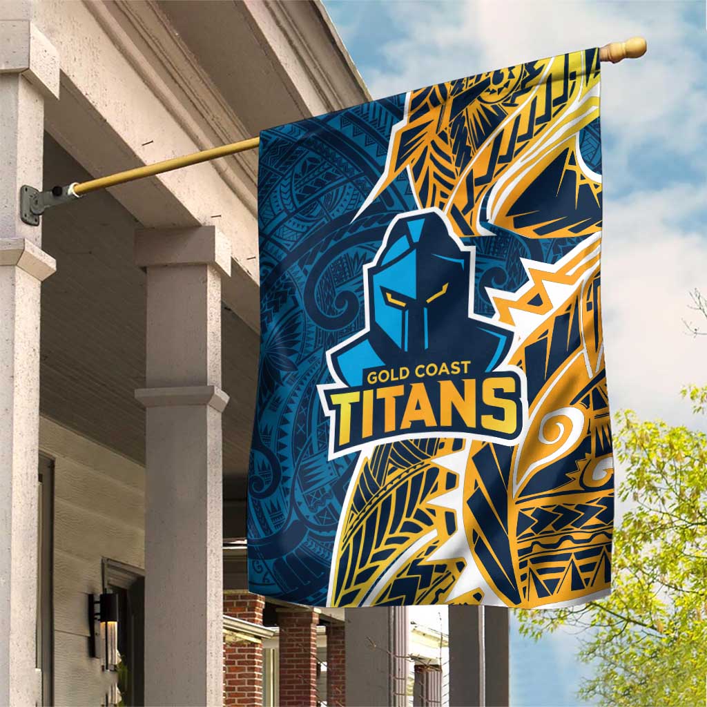 Gold Coast Titans Garden Flag Polynesian Tribal Tattoo Pacific Sport Art