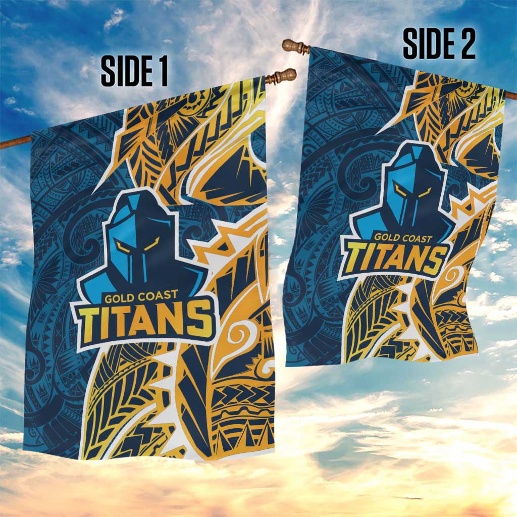 Gold Coast Titans Garden Flag Polynesian Tribal Tattoo Pacific Sport Art
