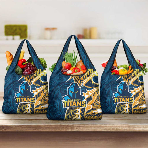 Gold Coast Titans Grocery Bag Polynesian Tribal Tattoo Pacific Sport Art