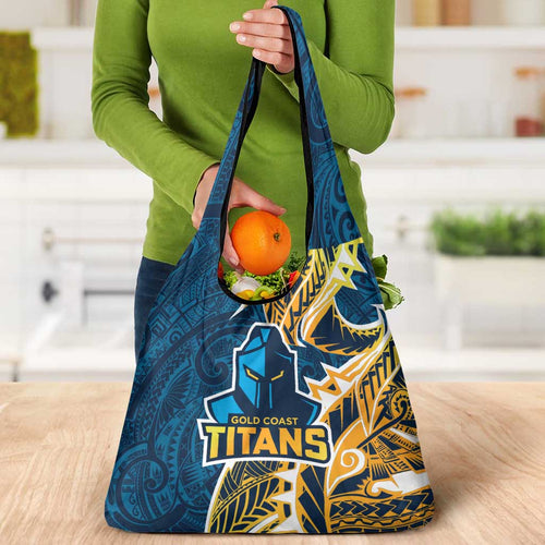 Gold Coast Titans Grocery Bag Polynesian Tribal Tattoo Pacific Sport Art