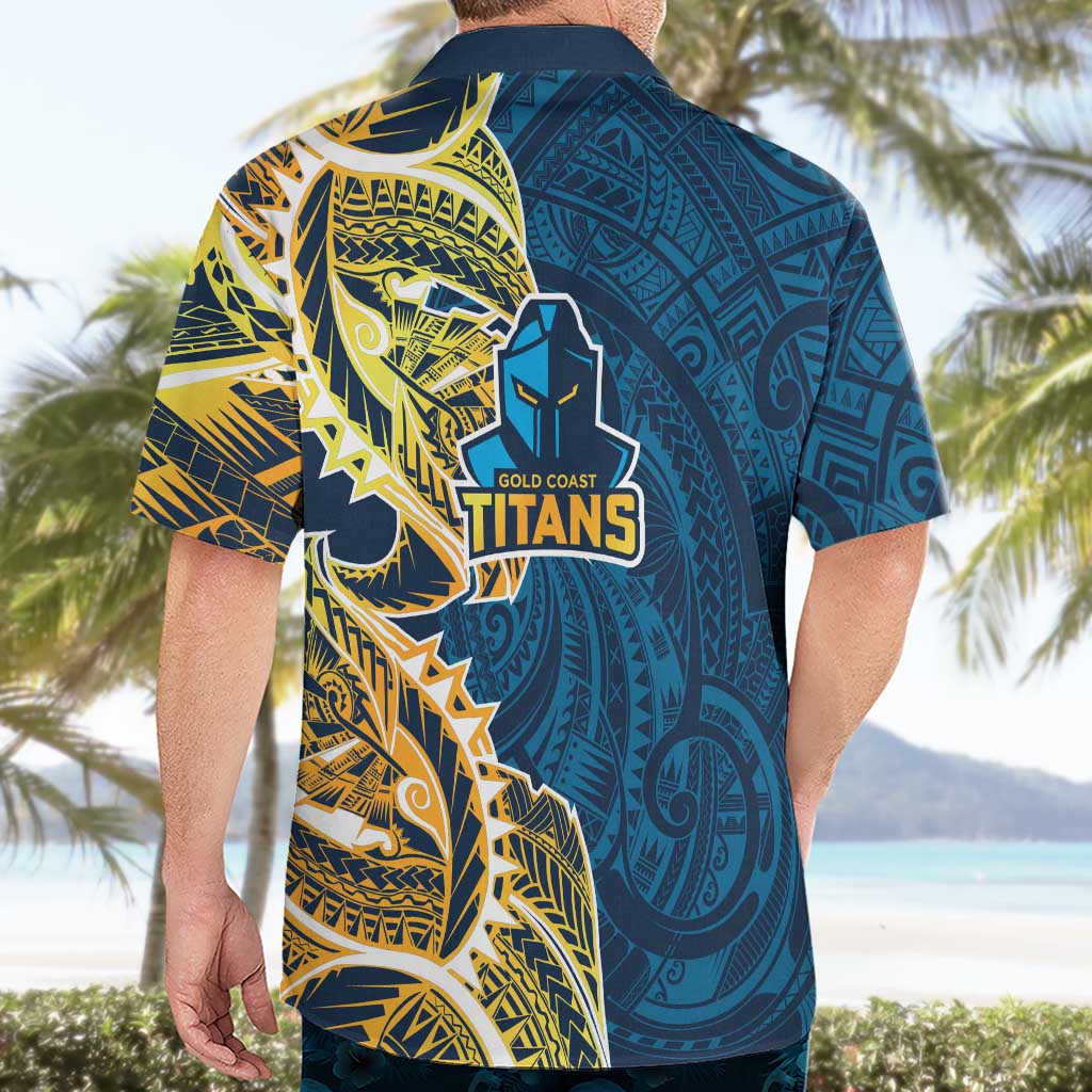 Gold Coast Titans Hawaiian Shirt Polynesian Tribal Tattoo Pacific Sport Art