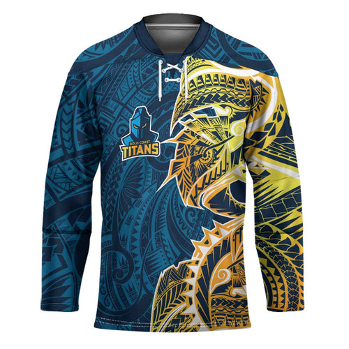 Gold Coast Titans Hockey Jersey Polynesian Tribal Tattoo Pacific Sport Art