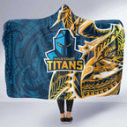 Gold Coast Titans Hooded Blanket Polynesian Tribal Tattoo Pacific Sport Art