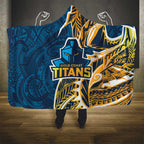 Gold Coast Titans Hooded Blanket Polynesian Tribal Tattoo Pacific Sport Art