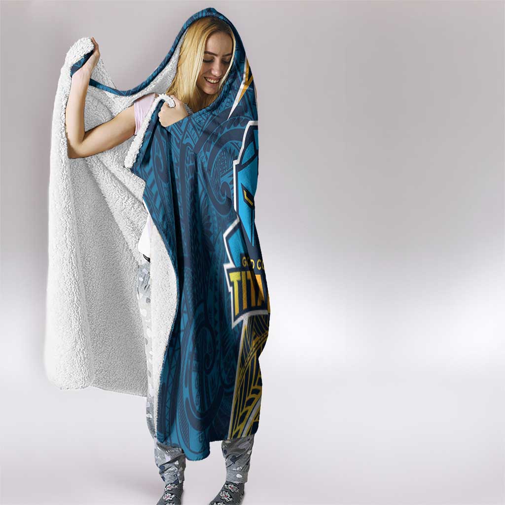 Gold Coast Titans Hooded Blanket Polynesian Tribal Tattoo Pacific Sport Art