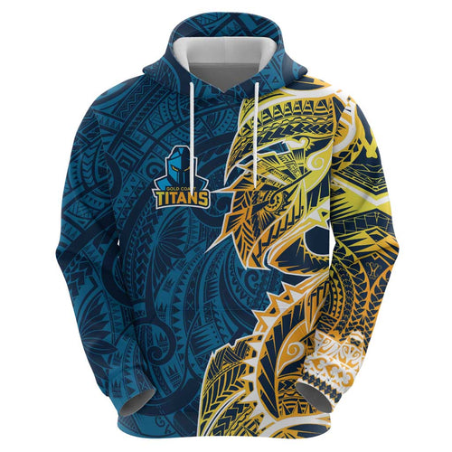 Gold Coast Titans Hoodie Polynesian Tribal Tattoo Pacific Sport Art
