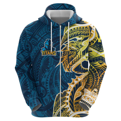 Gold Coast Titans Hoodie Polynesian Tribal Tattoo Pacific Sport Art