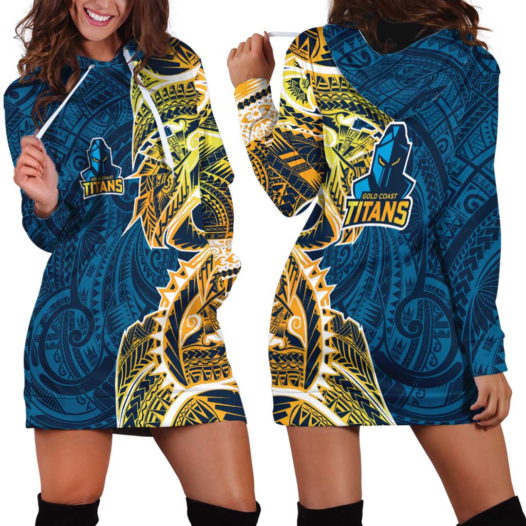 Gold Coast Titans Hoodie Dress Polynesian Tribal Tattoo Pacific Sport Art