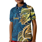 Gold Coast Titans Kid Polo Shirt Polynesian Tribal Tattoo Pacific Sport Art