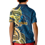 Gold Coast Titans Kid Polo Shirt Polynesian Tribal Tattoo Pacific Sport Art