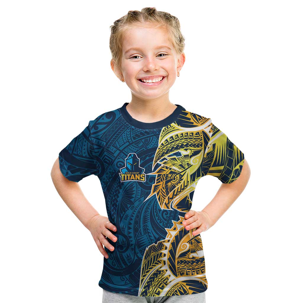 Gold Coast Titans Kid T Shirt Polynesian Tribal Tattoo Pacific Sport Art