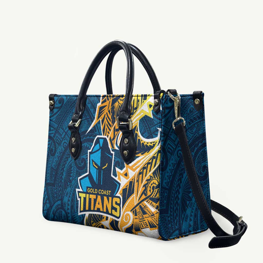 Gold Coast Titans Leather Bag Polynesian Tribal Tattoo Pacific Sport Art