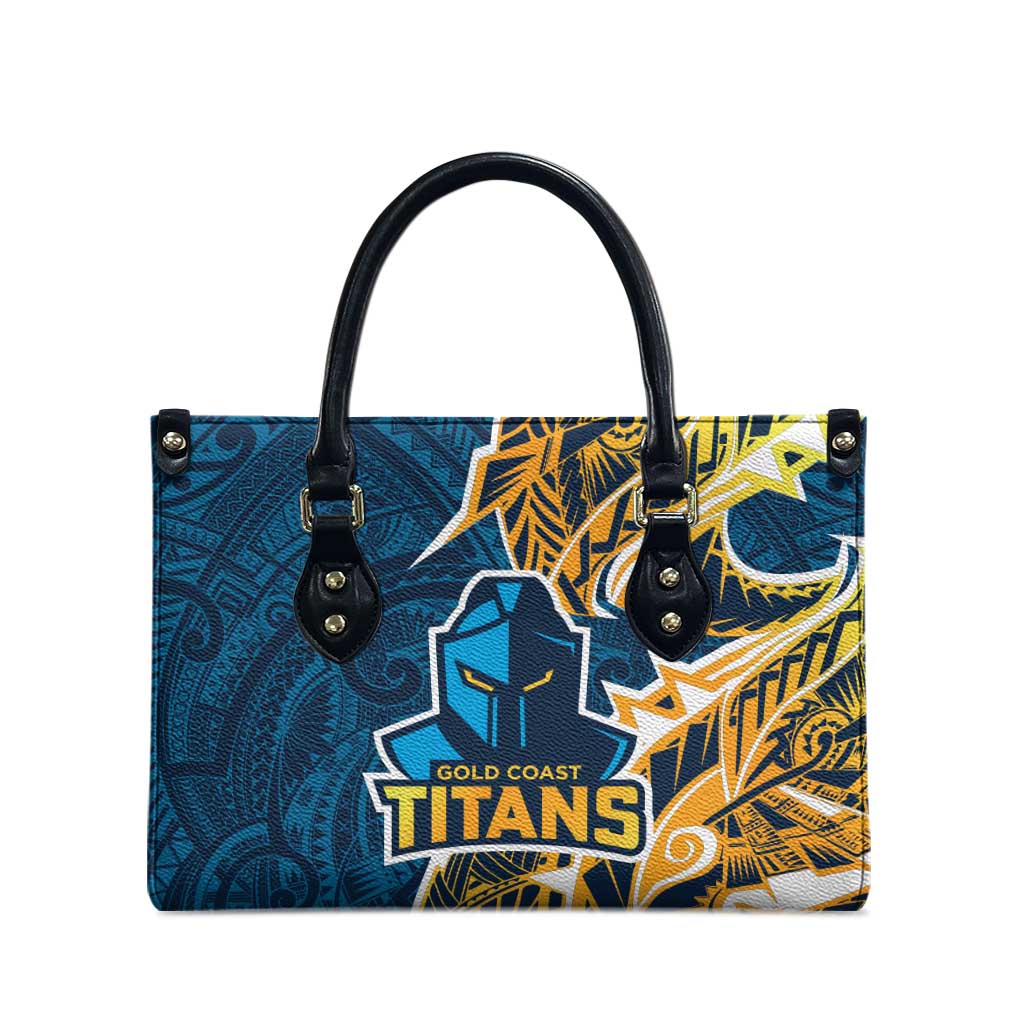 Gold Coast Titans Leather Bag Polynesian Tribal Tattoo Pacific Sport Art