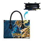 Gold Coast Titans Leather Bag Polynesian Tribal Tattoo Pacific Sport Art