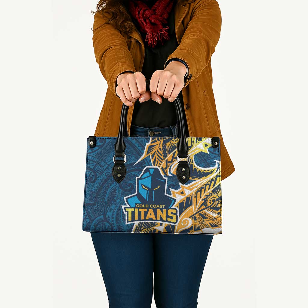 Gold Coast Titans Leather Bag Polynesian Tribal Tattoo Pacific Sport Art