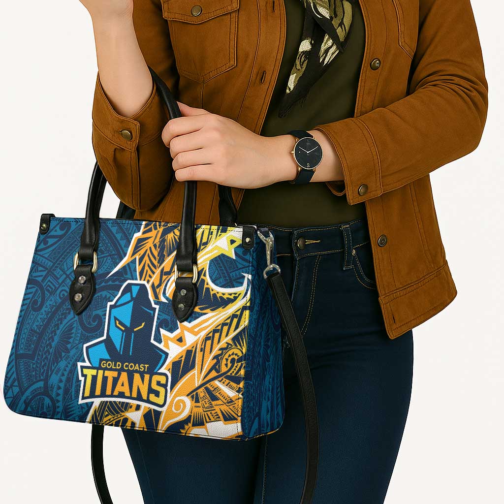 Gold Coast Titans Leather Bag Polynesian Tribal Tattoo Pacific Sport Art