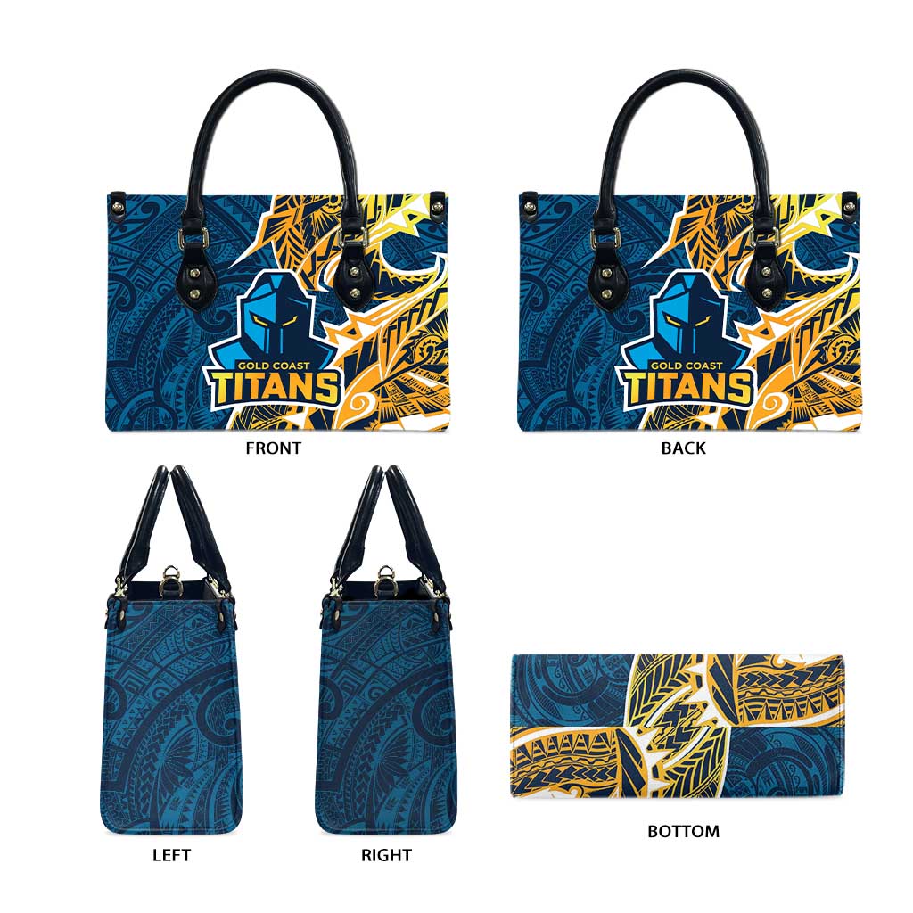 Gold Coast Titans Leather Bag Polynesian Tribal Tattoo Pacific Sport Art