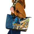 Gold Coast Titans Leather Tote Bag Polynesian Tribal Tattoo Pacific Sport Art