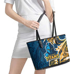 Gold Coast Titans Leather Tote Bag Polynesian Tribal Tattoo Pacific Sport Art