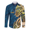 Gold Coast Titans Long Sleeve Button Shirt Polynesian Tribal Tattoo Pacific Sport Art