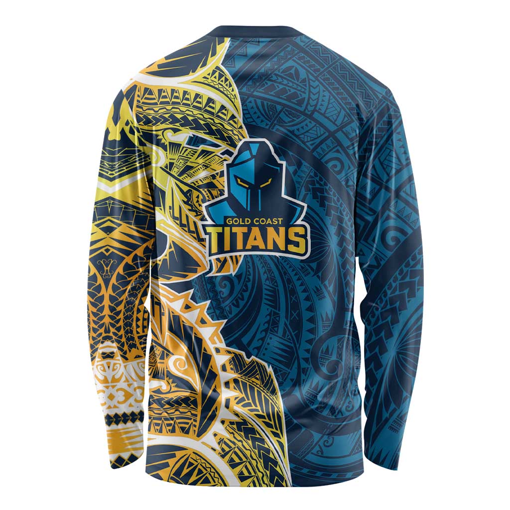 Gold Coast Titans Long Sleeve Shirt Polynesian Tribal Tattoo Pacific Sport Art