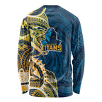 Gold Coast Titans Long Sleeve Shirt Polynesian Tribal Tattoo Pacific Sport Art