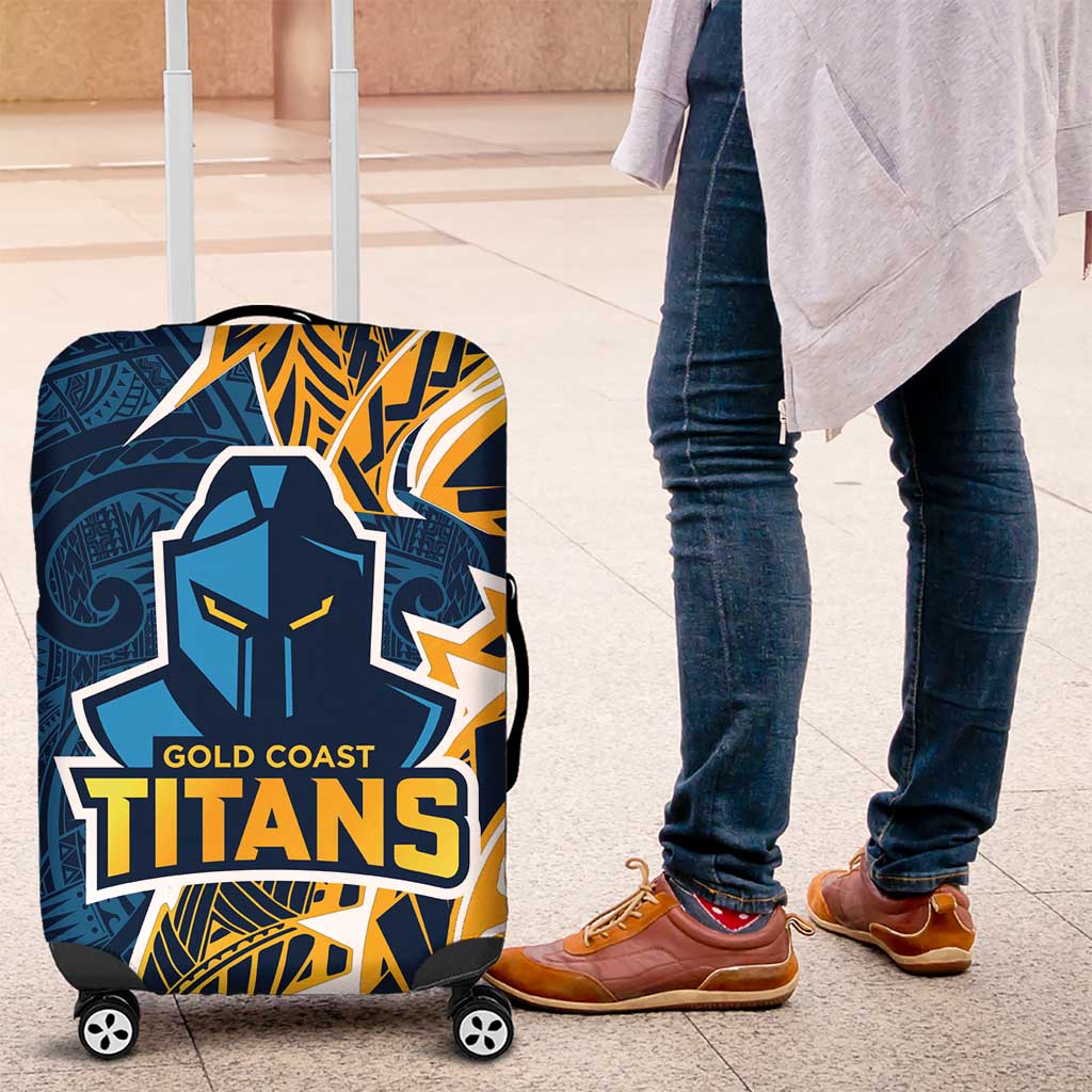 Gold Coast Titans Luggage Cover Polynesian Tribal Tattoo Pacific Sport Art