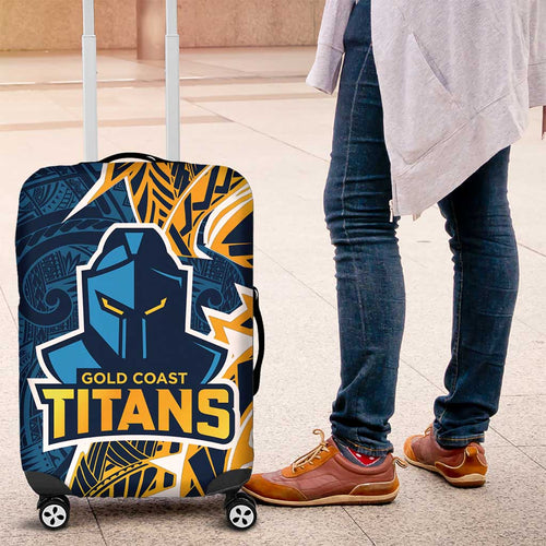 Gold Coast Titans Luggage Cover Polynesian Tribal Tattoo Pacific Sport Art