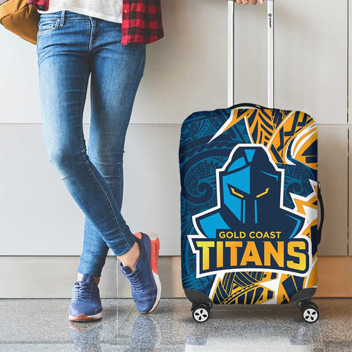 Gold Coast Titans Luggage Cover Polynesian Tribal Tattoo Pacific Sport Art