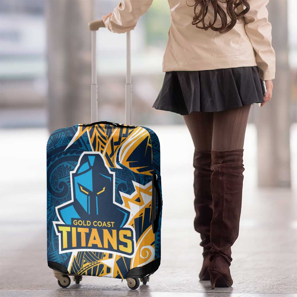 Gold Coast Titans Luggage Cover Polynesian Tribal Tattoo Pacific Sport Art