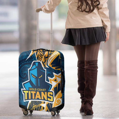 Gold Coast Titans Luggage Cover Polynesian Tribal Tattoo Pacific Sport Art