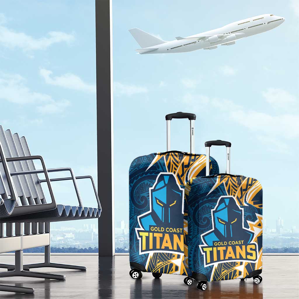 Gold Coast Titans Luggage Cover Polynesian Tribal Tattoo Pacific Sport Art