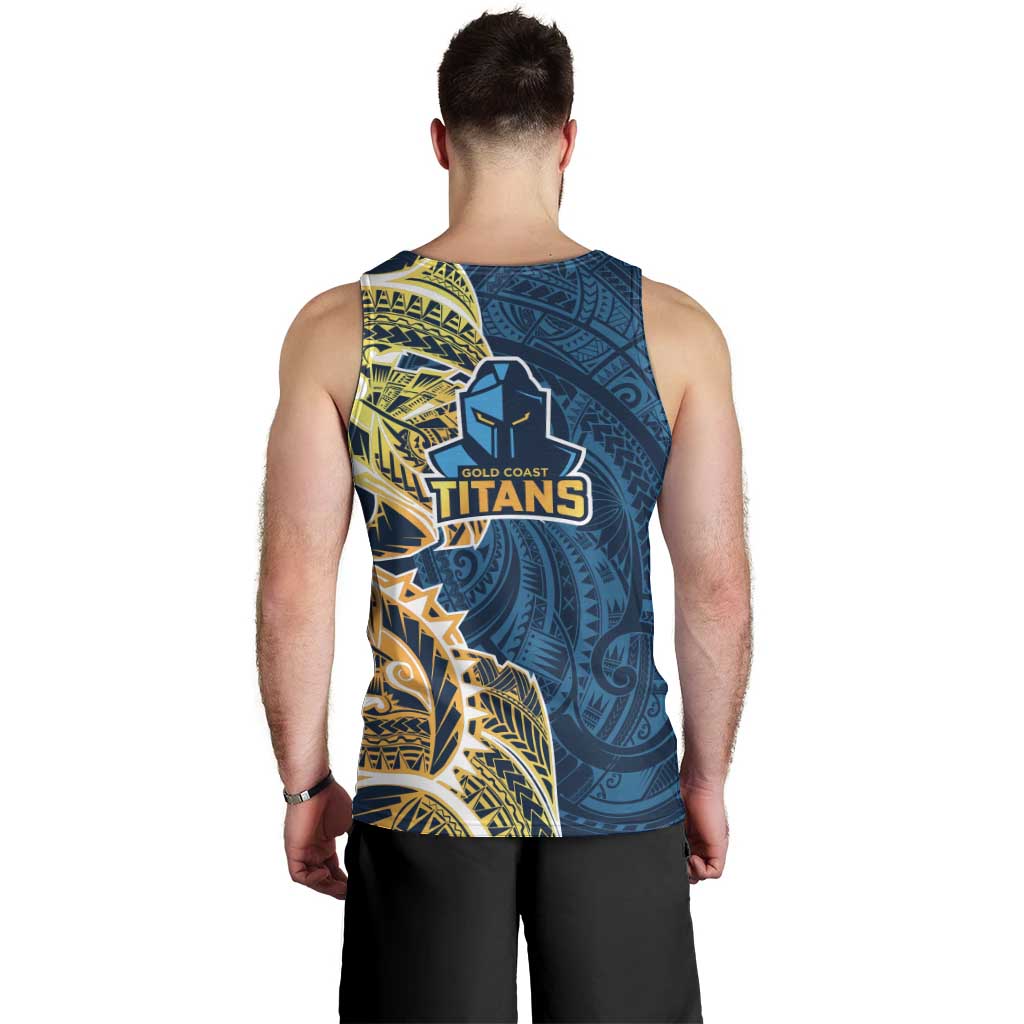 Gold Coast Titans Men Tank Top Polynesian Tribal Tattoo Pacific Sport Art