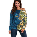 Gold Coast Titans Off Shoulder Sweater Polynesian Tribal Tattoo Pacific Sport Art