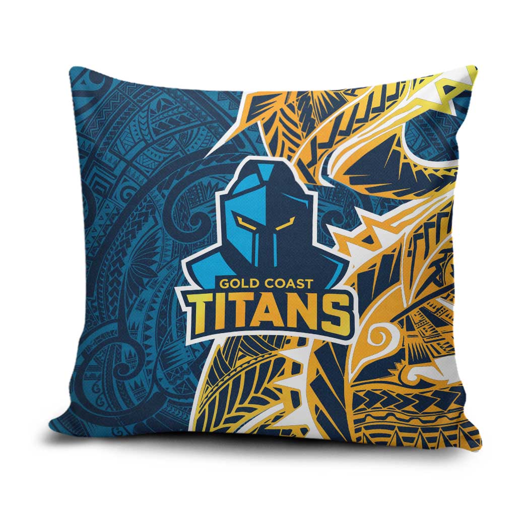 Gold Coast Titans Pillow Cover Polynesian Tribal Tattoo Pacific Sport Art