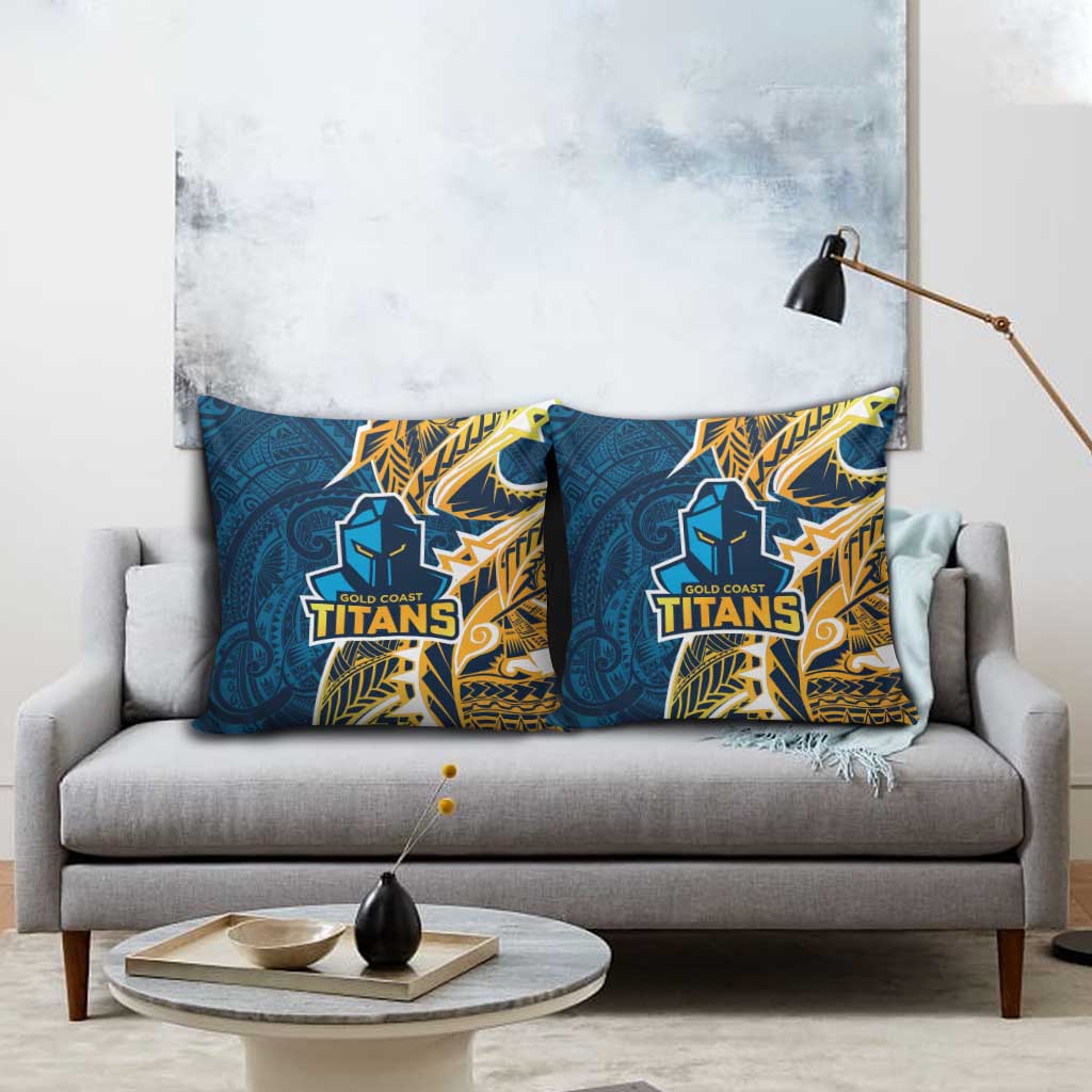 Gold Coast Titans Pillow Cover Polynesian Tribal Tattoo Pacific Sport Art