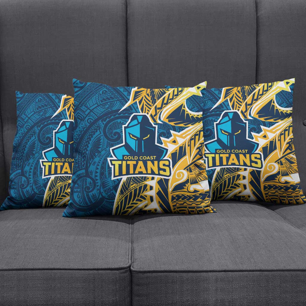 Gold Coast Titans Pillow Cover Polynesian Tribal Tattoo Pacific Sport Art
