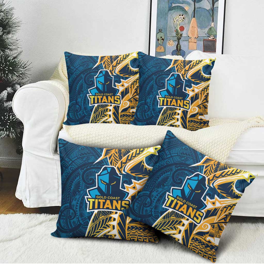 Gold Coast Titans Pillow Cover Polynesian Tribal Tattoo Pacific Sport Art