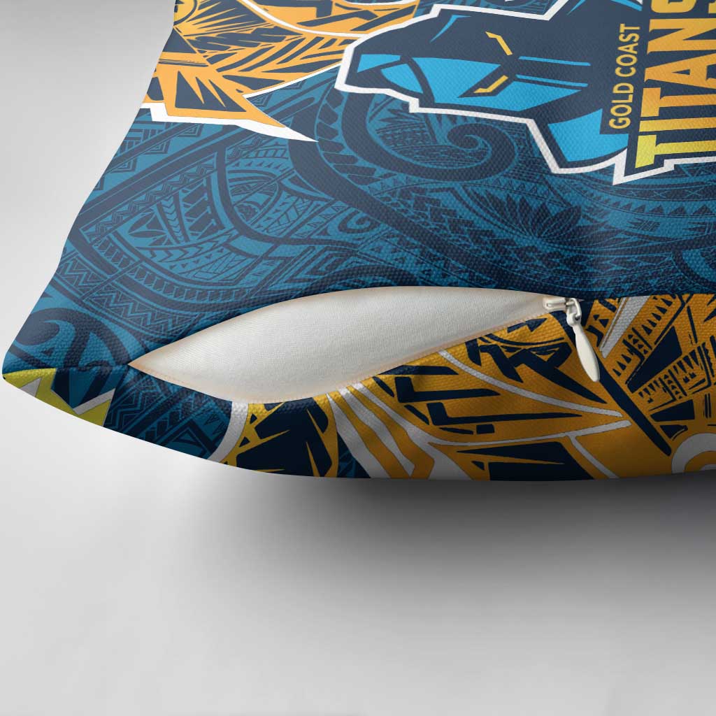 Gold Coast Titans Pillow Cover Polynesian Tribal Tattoo Pacific Sport Art