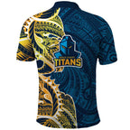 Gold Coast Titans Polo Shirt Polynesian Tribal Tattoo Pacific Sport Art