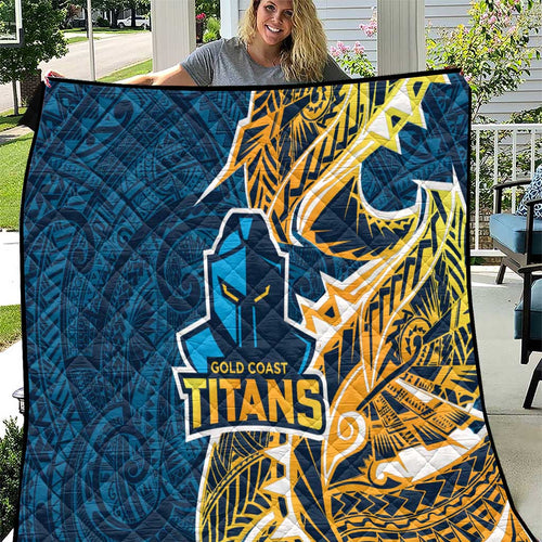 Gold Coast Titans Quilt Polynesian Tribal Tattoo Pacific Sport Art