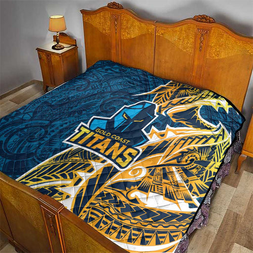 Gold Coast Titans Quilt Polynesian Tribal Tattoo Pacific Sport Art