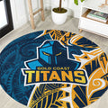 Gold Coast Titans Round Carpet Polynesian Tribal Tattoo Pacific Sport Art