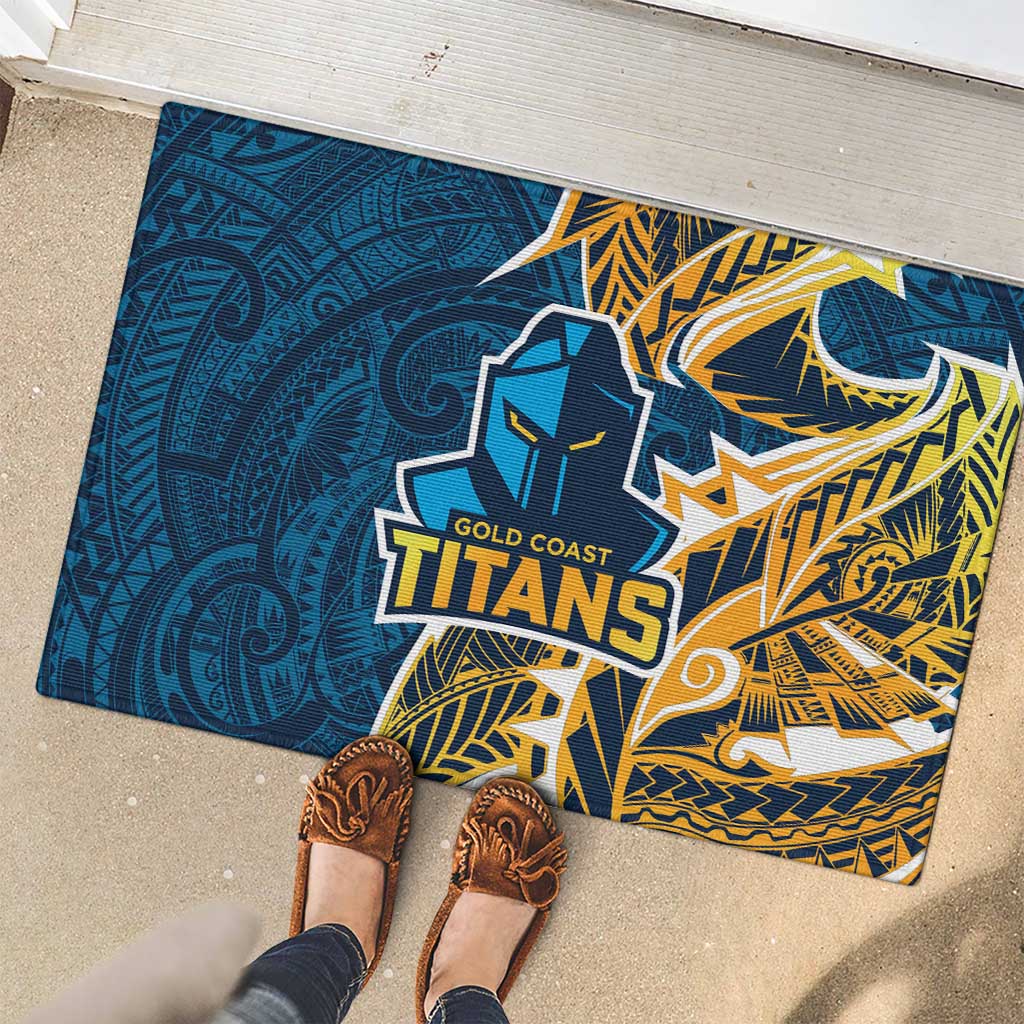 Gold Coast Titans Rubber Doormat Polynesian Tribal Tattoo Pacific Sport Art
