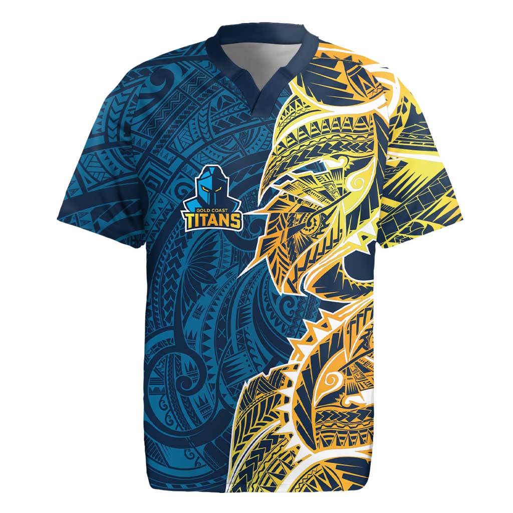Gold Coast Titans Rugby Jersey Polynesian Tribal Tattoo Pacific Sport Art