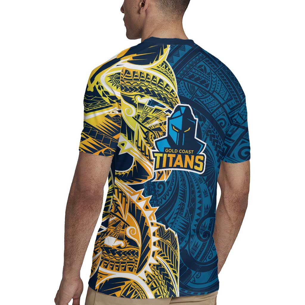 Gold Coast Titans Rugby Jersey Polynesian Tribal Tattoo Pacific Sport Art