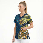 Gold Coast Titans Scrub Top Polynesian Tribal Tattoo Pacific Sport Art