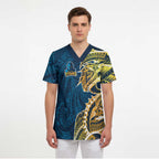 Gold Coast Titans Scrub Top Polynesian Tribal Tattoo Pacific Sport Art