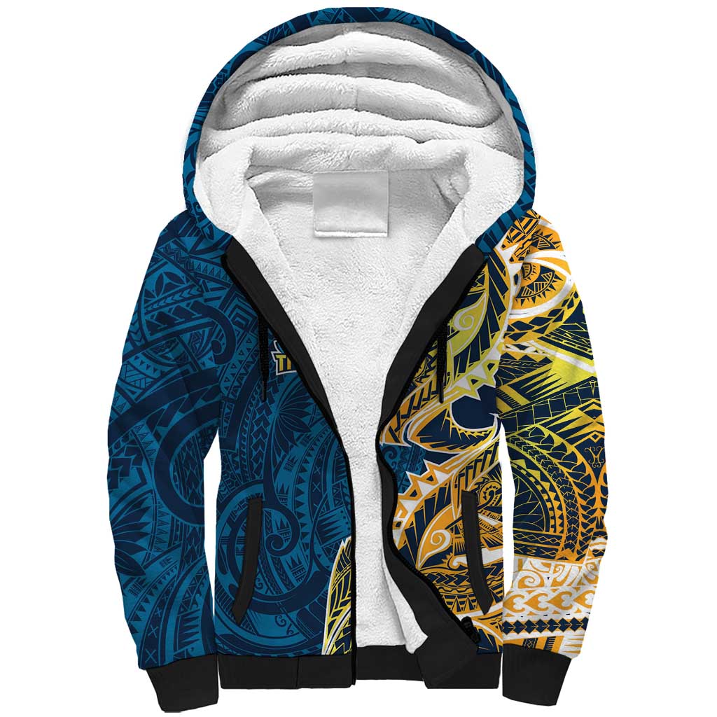 Gold Coast Titans Sherpa Hoodie Polynesian Tribal Tattoo Pacific Sport Art