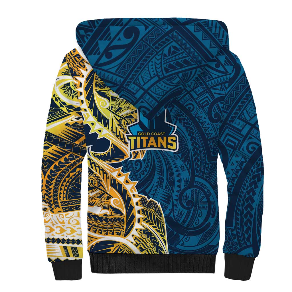 Gold Coast Titans Sherpa Hoodie Polynesian Tribal Tattoo Pacific Sport Art